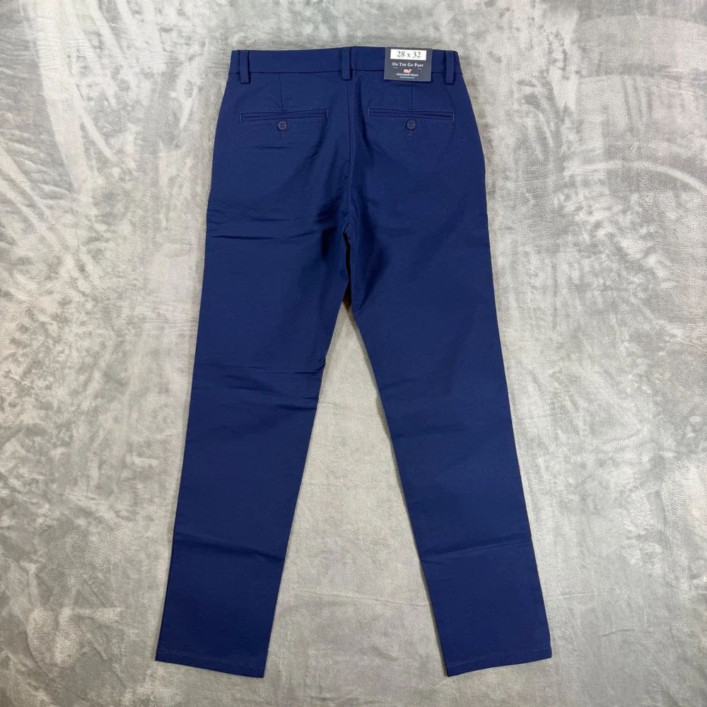 New Vineyard Vines OTG Slim Pants Mens Size 28x32 Navy Blue Chino Performance